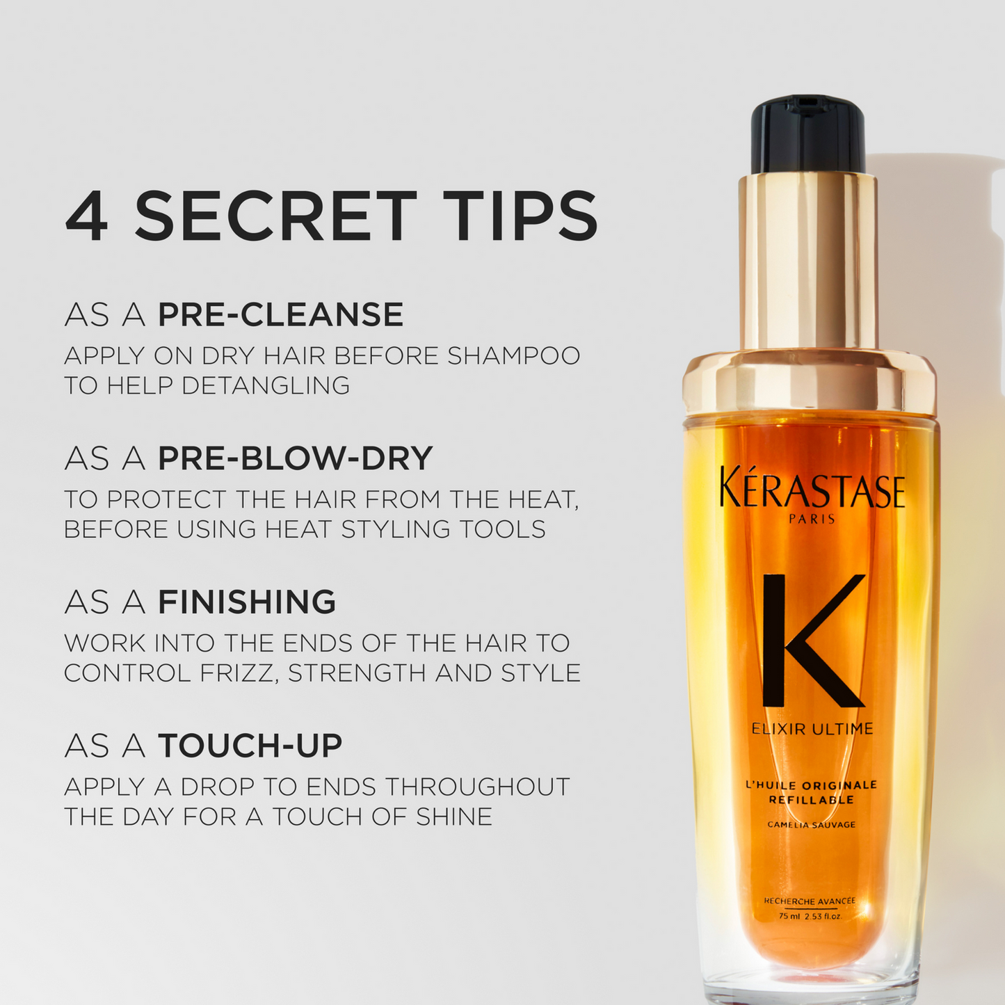 Kerastase Elixir Ultime Original Refillable Hair Oil 75ml 卡诗山茶花护发精油