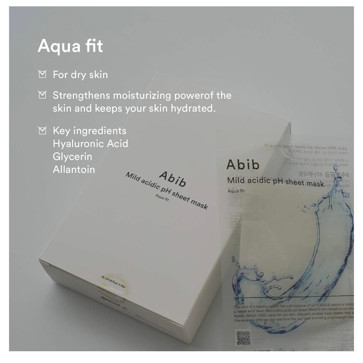Abib Mild Acidic pH Sheet Mask Aqua Fit 10 Sheets 水库面膜10片