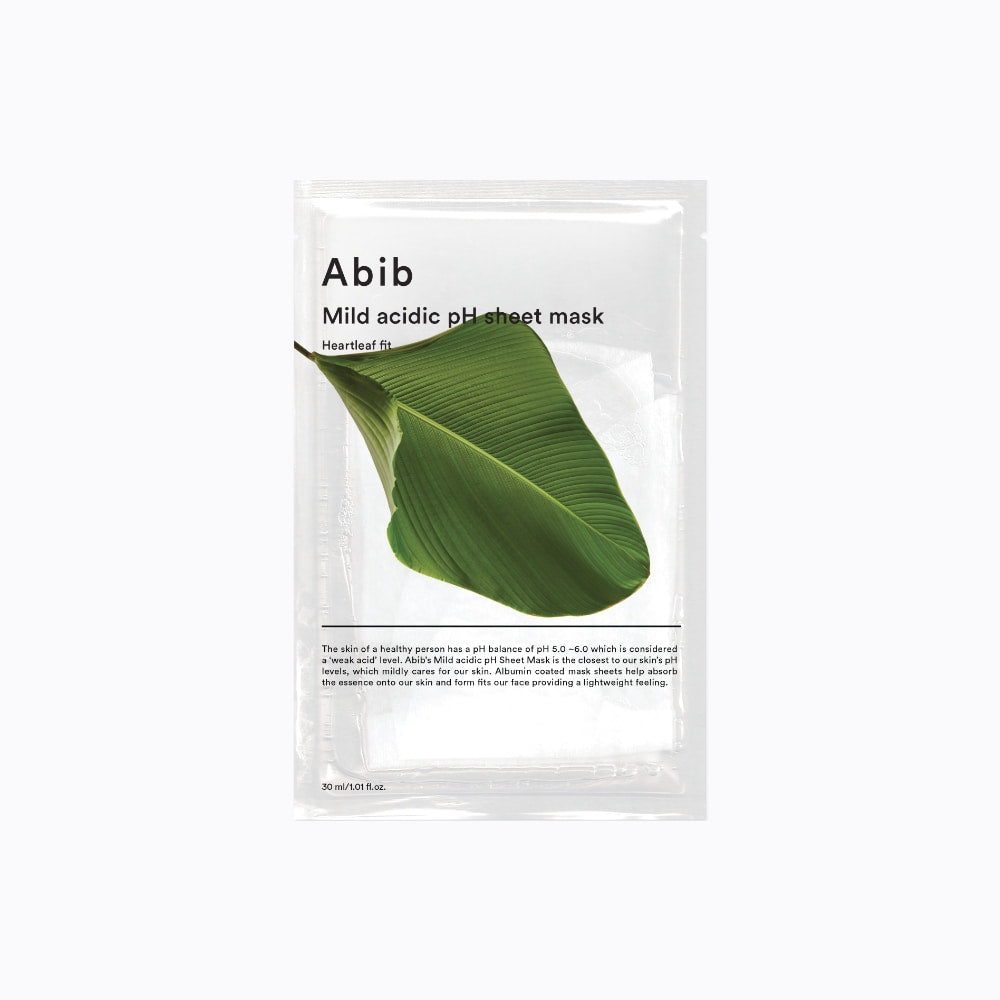 Abib Mild Acidic pH Sheet Mask Heartleaf Fit 10sheets 鱼腥草面膜10片
