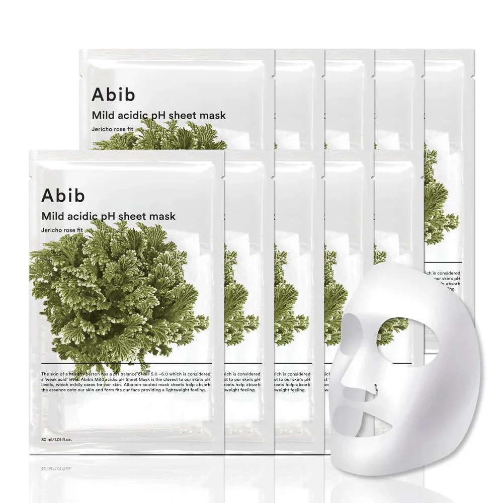 Abib Mild Acidic pH Sheet Mask Jericho Rose Fit 10sheets 复活草面膜10片