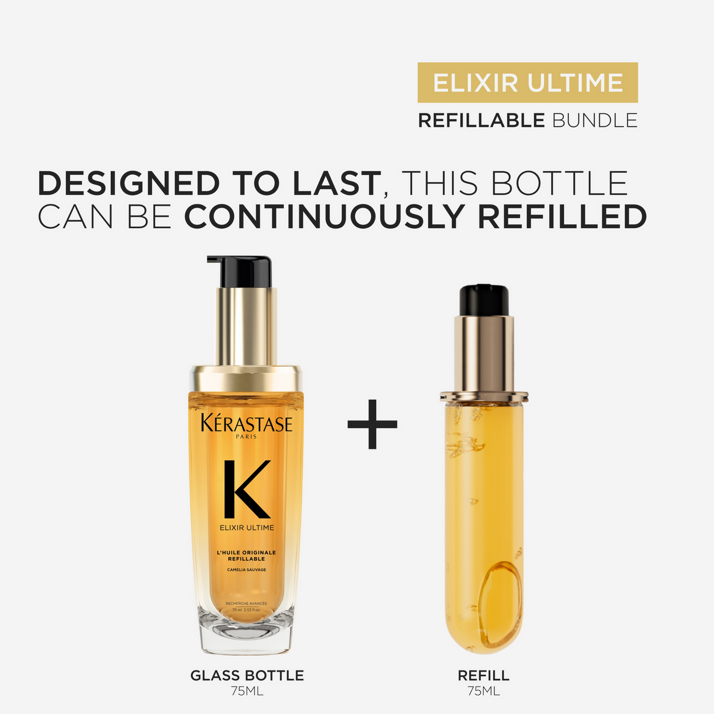 Kerastase Elixir Ultime Original Refillable Hair Oil 75ml 卡诗山茶花护发精油